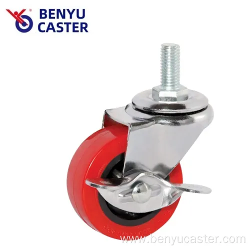 Hot Sale PU Bolt Castor with Side Brake